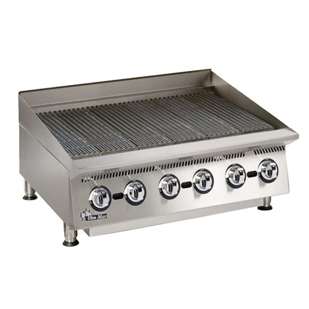 Star 8H-8136RCBB 36" 120,000 BTU Natural Gas Radiant Ultra-Max® Gas Charbroilers - 8H-8136RCBB