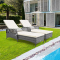 Tangkula Outdoor Chaise Lounge, Patio PE Recliner with 6-Level Backrest - HW71246
