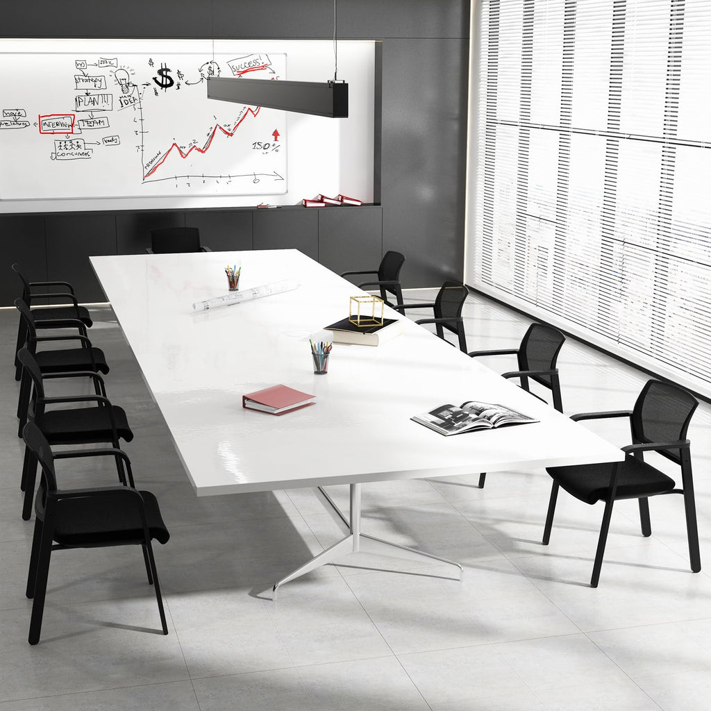 Tangkula Conference Room Chairs, Stackable Office Guest Chairs - 3*CB10544DK-2