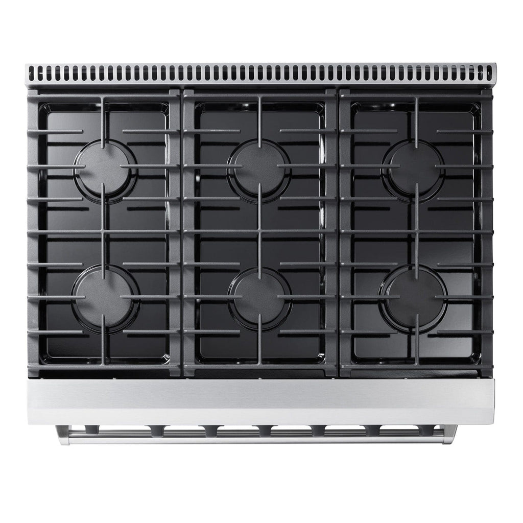 Thor Kitchen Appliance Package - 36 in. Liquid Propane Range, Refrigerator, Dishwasher, AP-LRG3601ULP-2