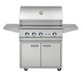 Delta Heat 32 Inch Natural Gas Grill on Cart with Interior Lights - DHGB32-C + DHBQ32G-DN