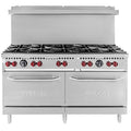 Vulcan SX60F-6B24GN SX Series Natural Gas 6 Burner 60" Range with 24" Manual Griddle with 2 Standard Ovens - 258,000 BTU - SX60F-6B24GN