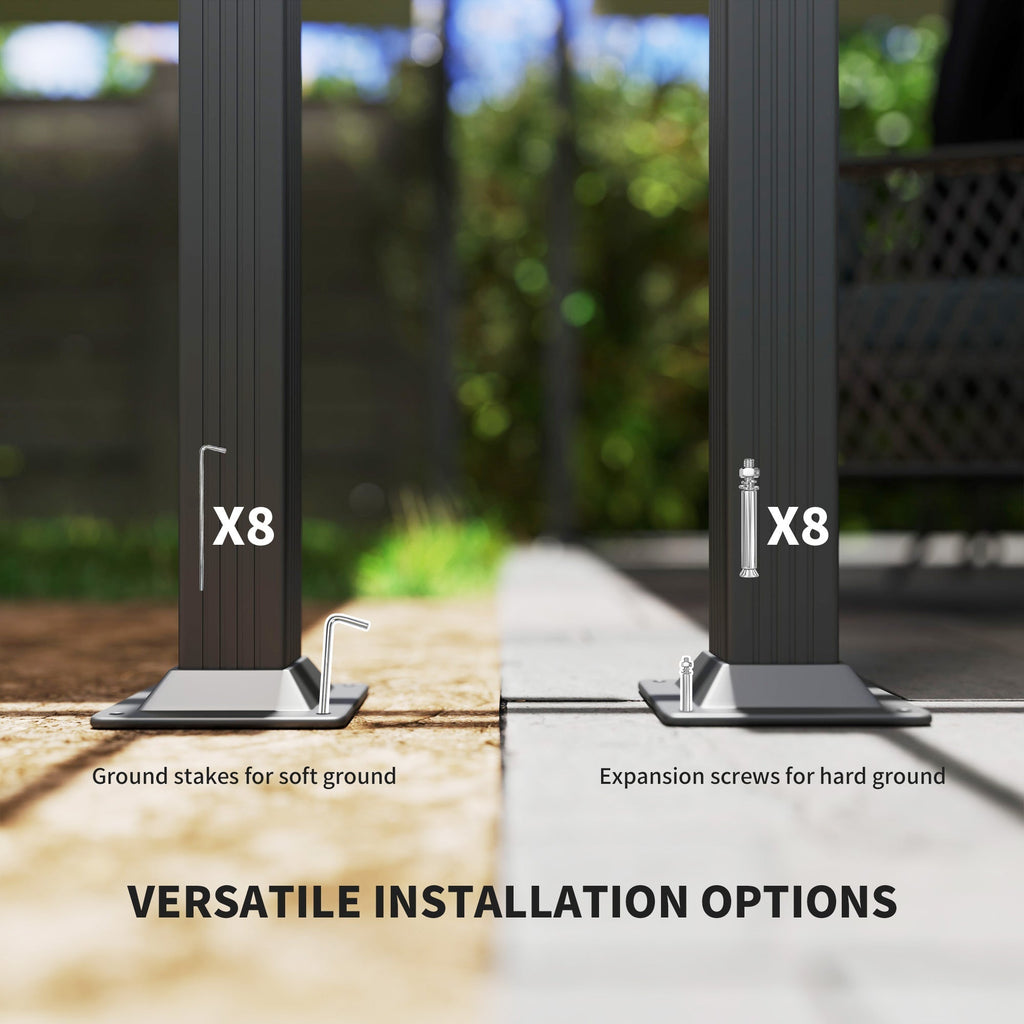 Outsunny 13' x 13' Aluminum Retractable Pergola Canopy, for Garden Patio Backyard Deck, Gray - 84C-567V00GY