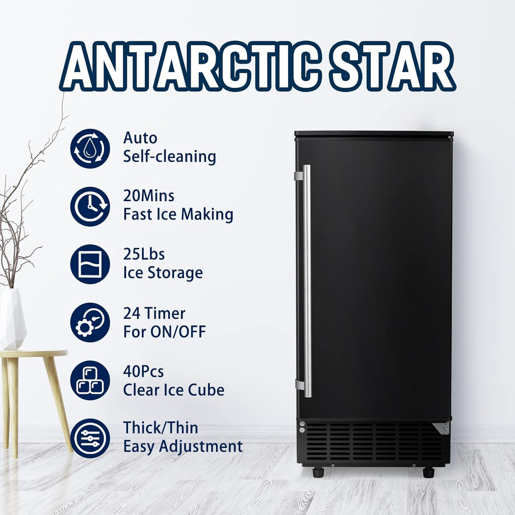 Antarctic Star Ice Maker Ice Scoop Handle Water Inlet Pipe Draining Pipe Quick Connector - Z5836F-black