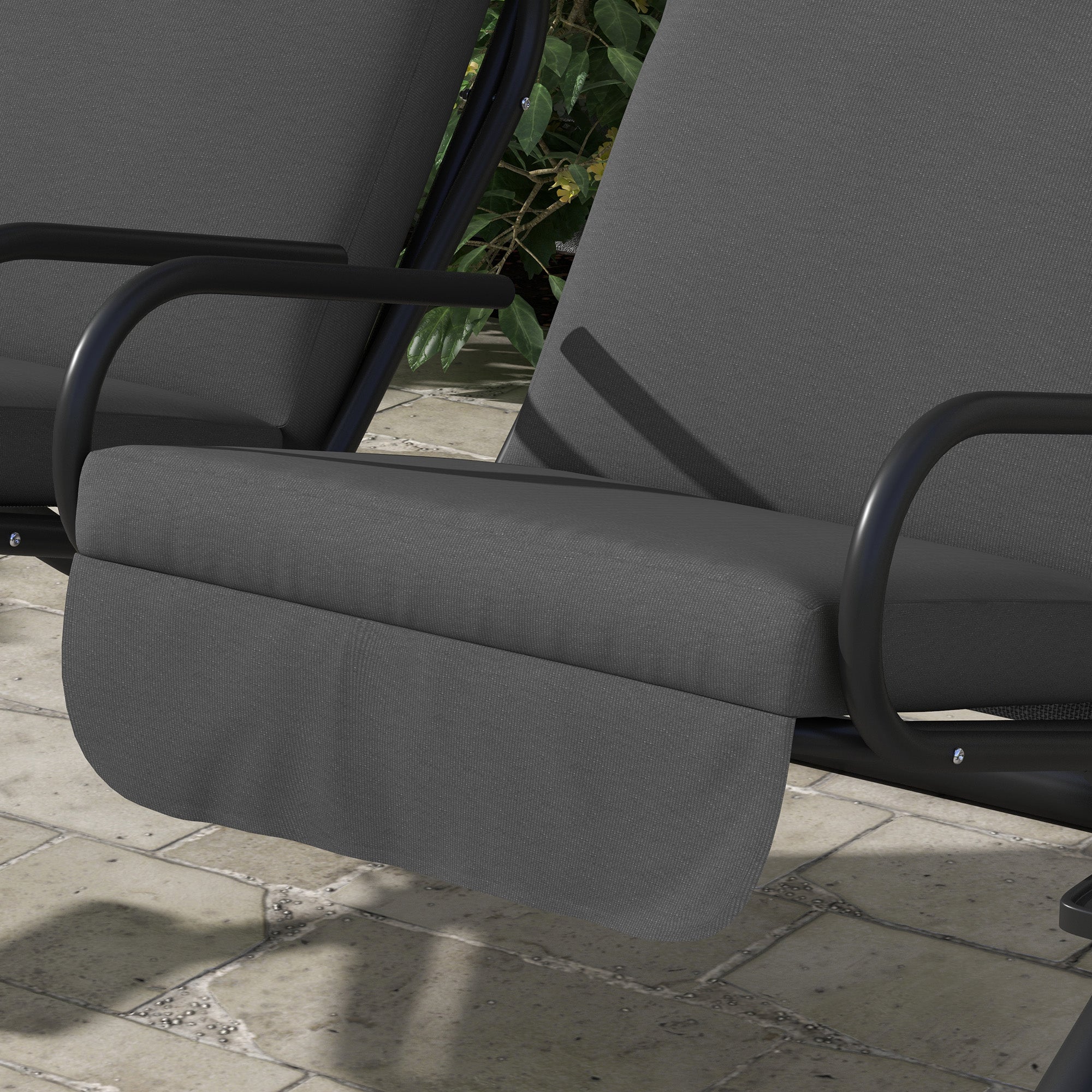 Outsunny 2-Seater Outdoor Swing Chair with Canopy for Porch, Patio, Backyard - Gray - 84A-052V03GY