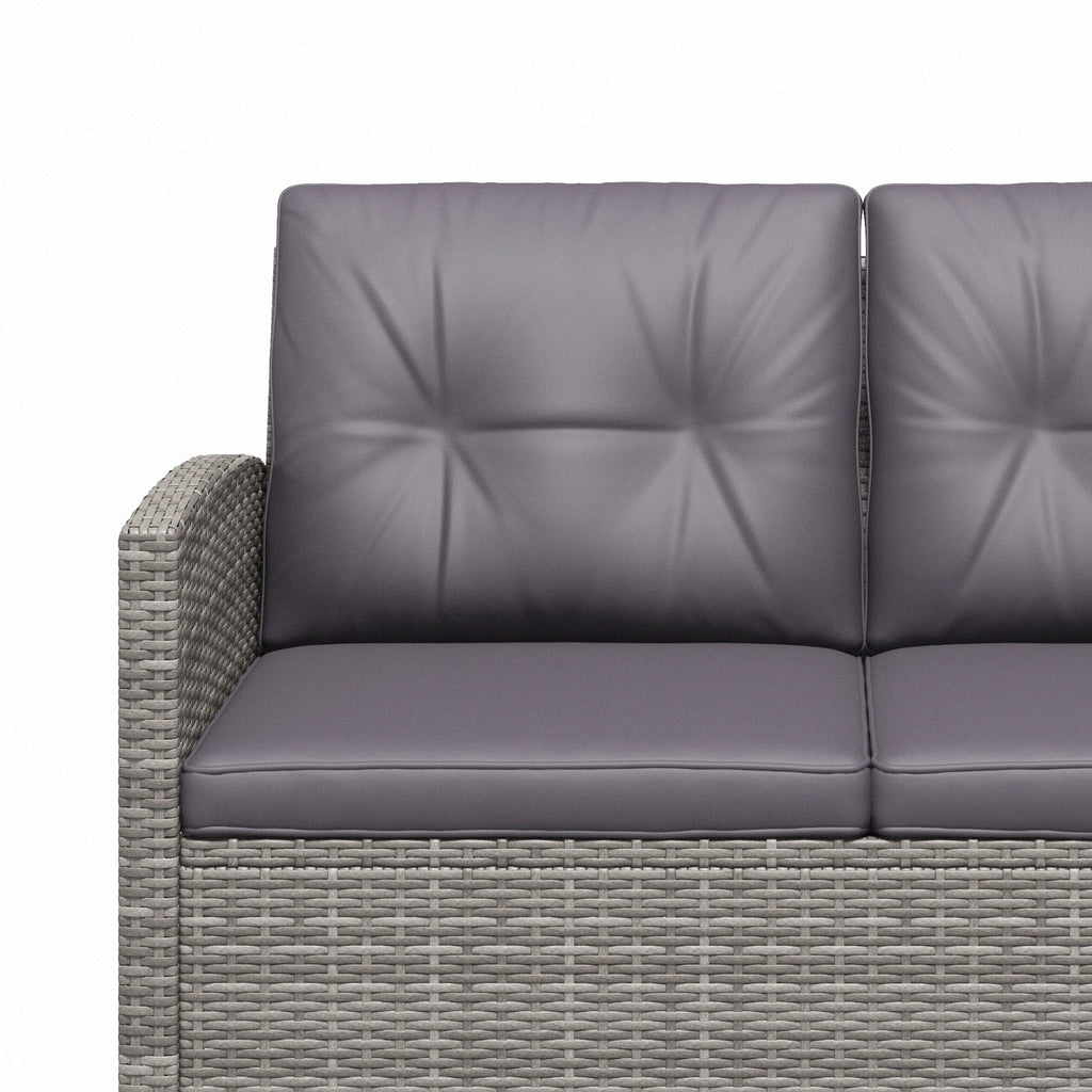 Outsunny 4-Piece PE Wicker Patio Set with Two-tier Coffee Table & Cushions, Charcoal - 860-117V01TN