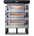 AMPTO Electric Pizza Oven Amalfi 46'' x 44'' x 7'' (Chamber) 208/240/60/3 - 3 Deck with tray guide base - AMALFI D3
