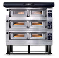 AMPTO Electric Pizza Oven P120 49'' x 52'' x 7'' (Chamber) 208/240/60/3 - 3 Decks with tray guide base - P120E C3