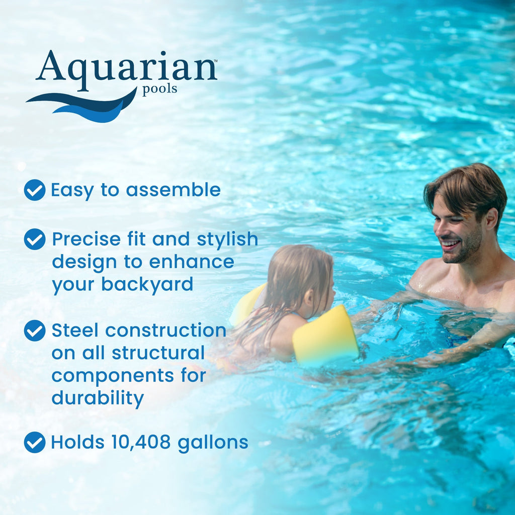 Aquarian Pools Fuzion Series 21 Feet x 52 Inch Round Above Ground Swimming Pool - 179856