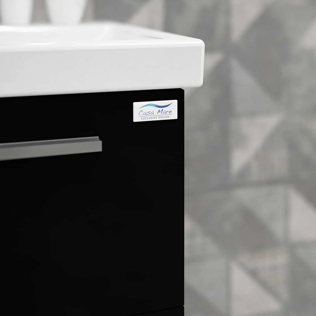 Casa Mare Aspe 24" Bathroom Vanity and Ceramic Sink Combo with LED Mirror - Aspe60GB-24