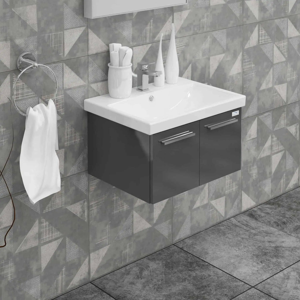 Casa Mare Aspe 32" Bathroom Vanity and Ceramic Sink Combo with LED Mirror - Aspe80GB-32