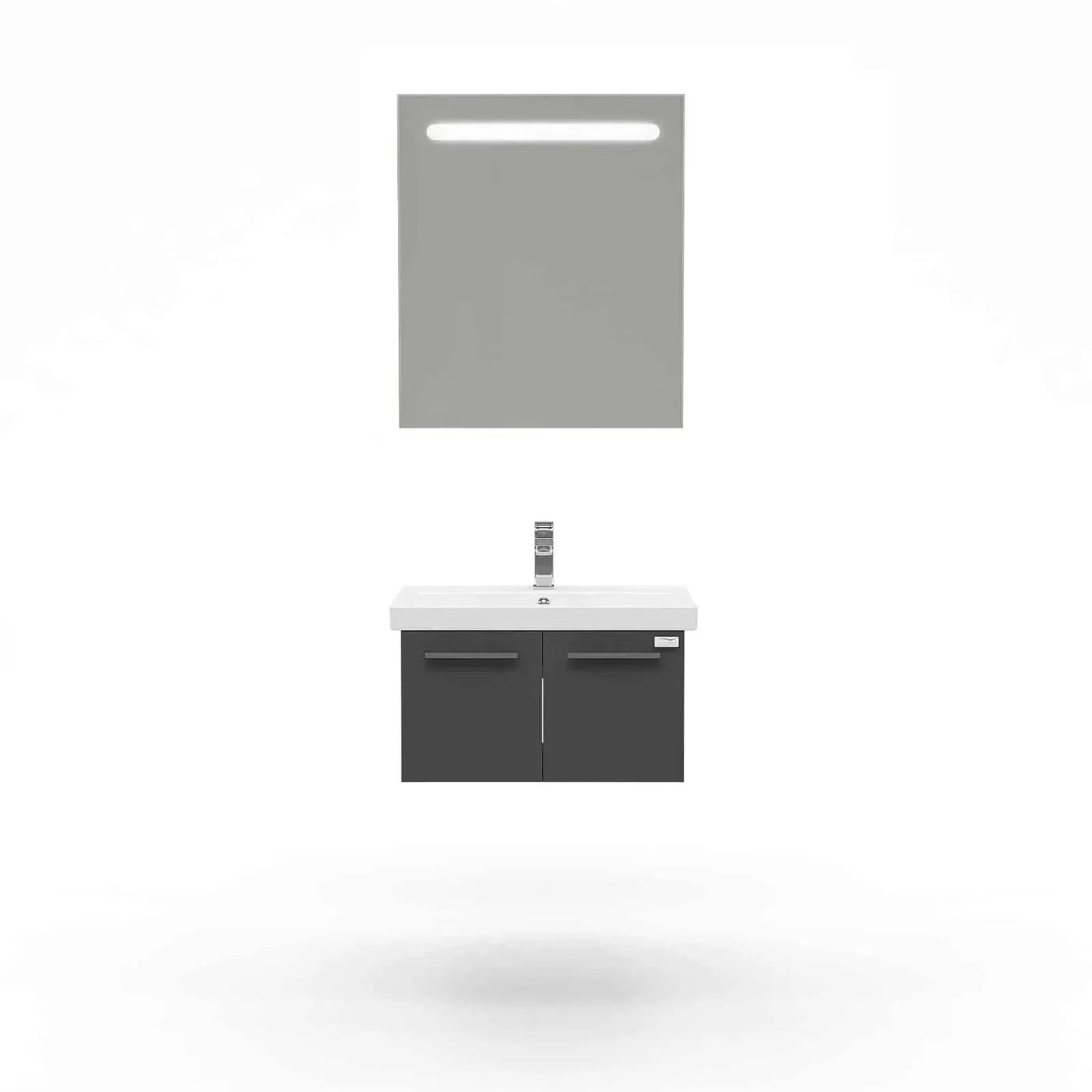 Casa Mare Aspe 32" Bathroom Vanity and Ceramic Sink Combo with LED Mirror - Aspe80GB-32