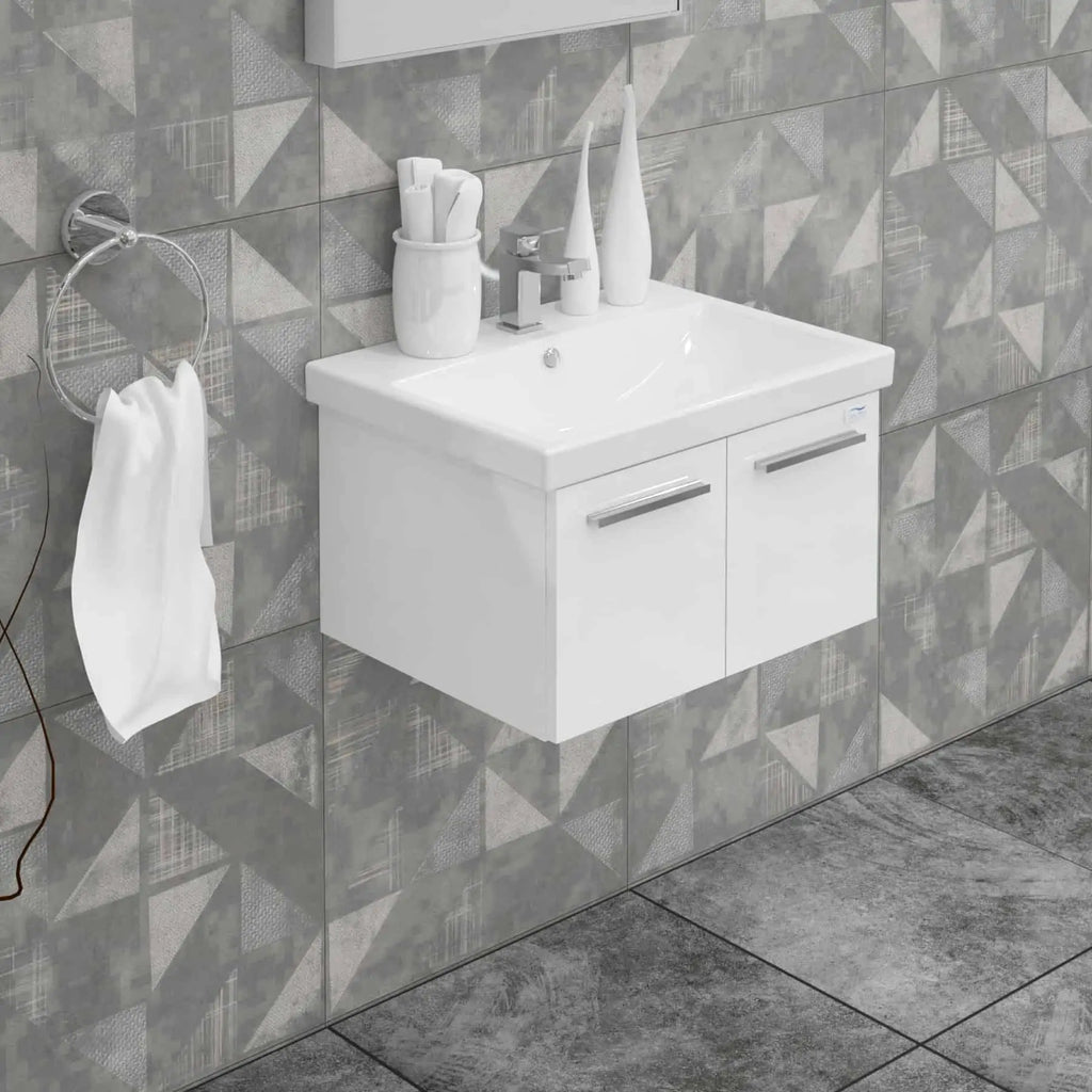Casa Mare Aspe 24" Bathroom Vanity and Ceramic Sink Combo with LED Mirror - Aspe60GB-24