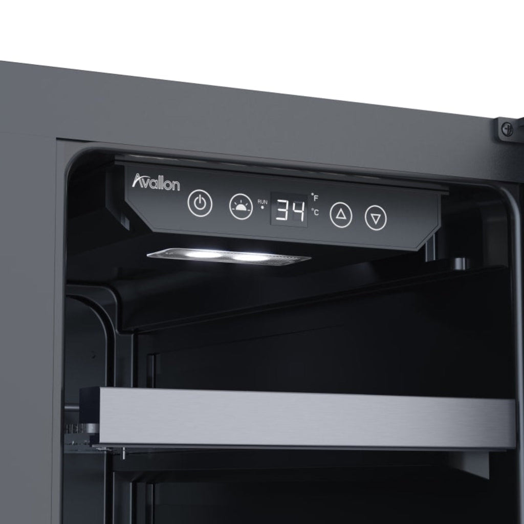 Avallon 15 Inch Wide 27 Bottle Capacity Single Zone Wine Cooler with Left Swing Door - AWC152SZLH