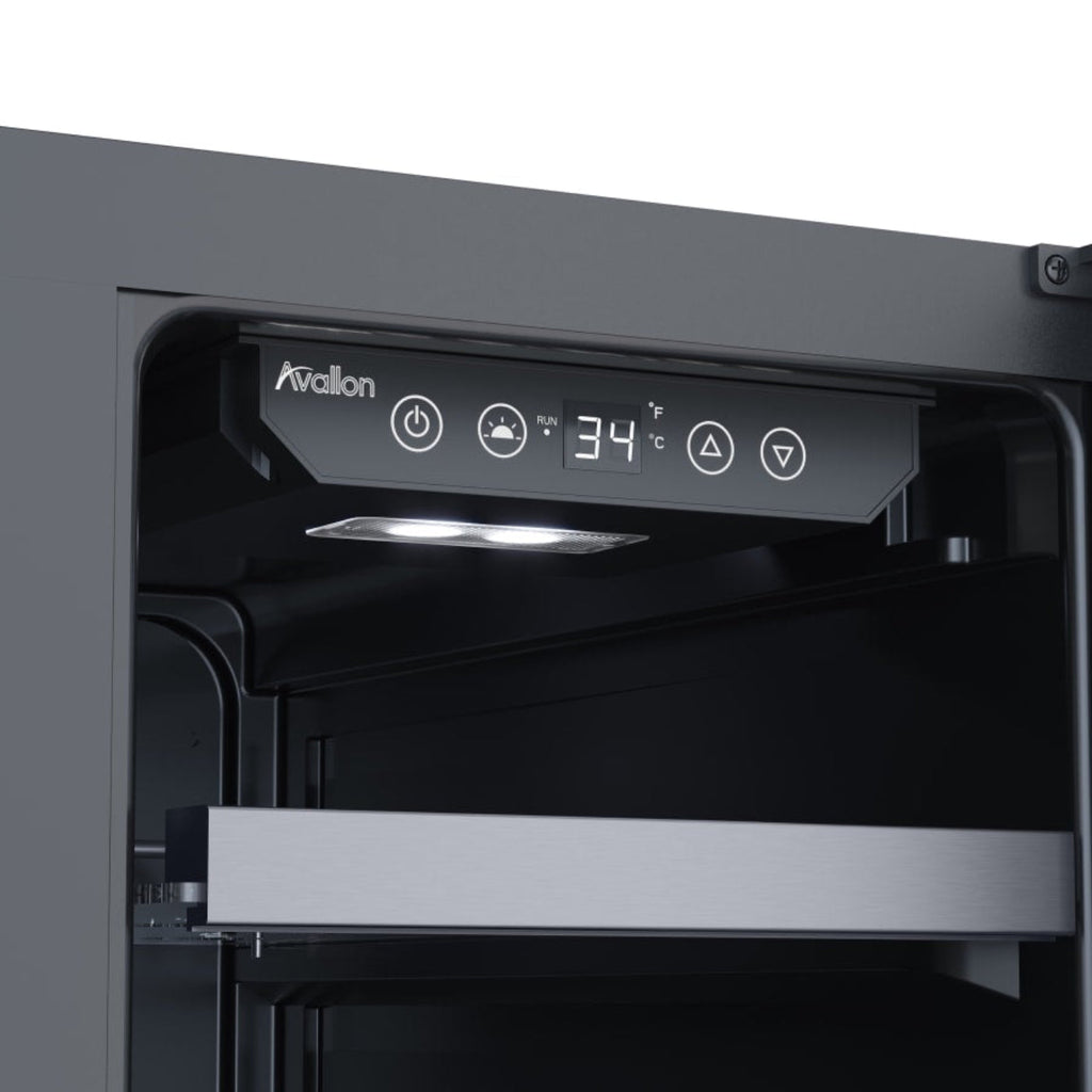 Avallon 24 Inch Wide 45 Bottle Capacity Dual Zone Wine Cooler with Left Swing Door - AWC242DPRGLH