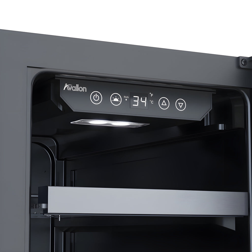 Avallon 24 Inch Wide 45 Bottle Capacity Dual Zone Wine Cooler with Left Swing Door - AWC242DZLH
