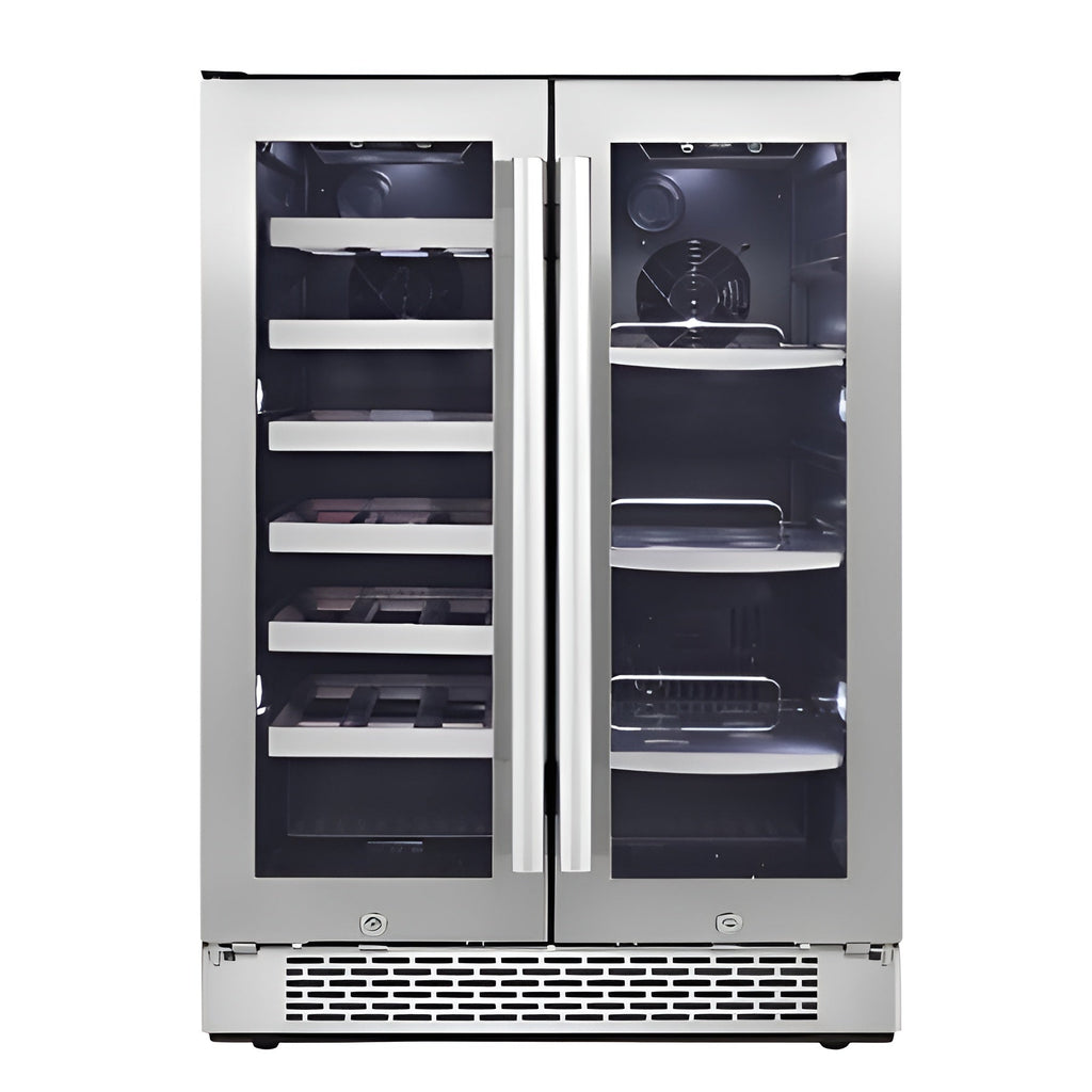 Avallon 24 Inch Wide 21 Bottle and 60 Can Capacity Built-In Wine Cooler and Beverage Center Combo - AWBC241GGFD