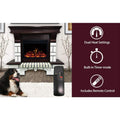 Cambridge 48-In. Belcrest Traditional Faux Brick Electric Fireplace Mantel with Enhanced Log Display, White and Mahogany - CAM4714-1WHMLG3