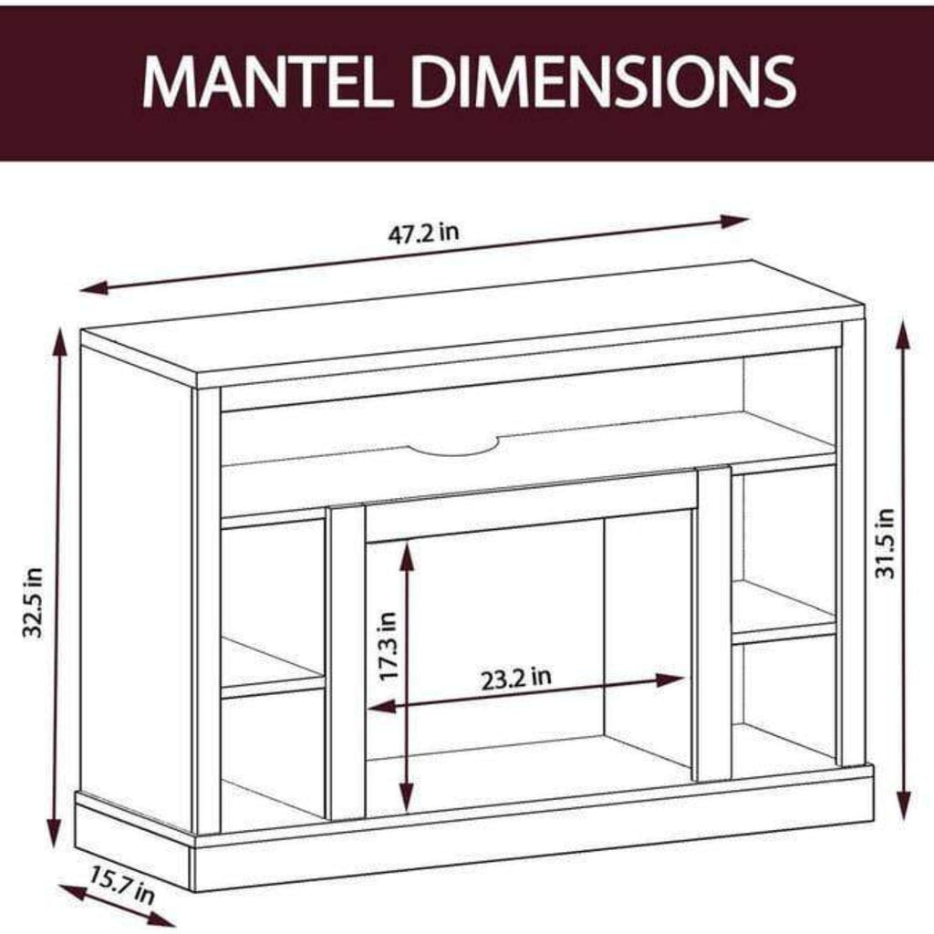 Cambridge Seville Electric Fireplace Heater with 47-In. Cherry TV Stand, Enhanced Log Display, Multi-Color Flames, and Remote Control - CAM5021-1CHRLG3