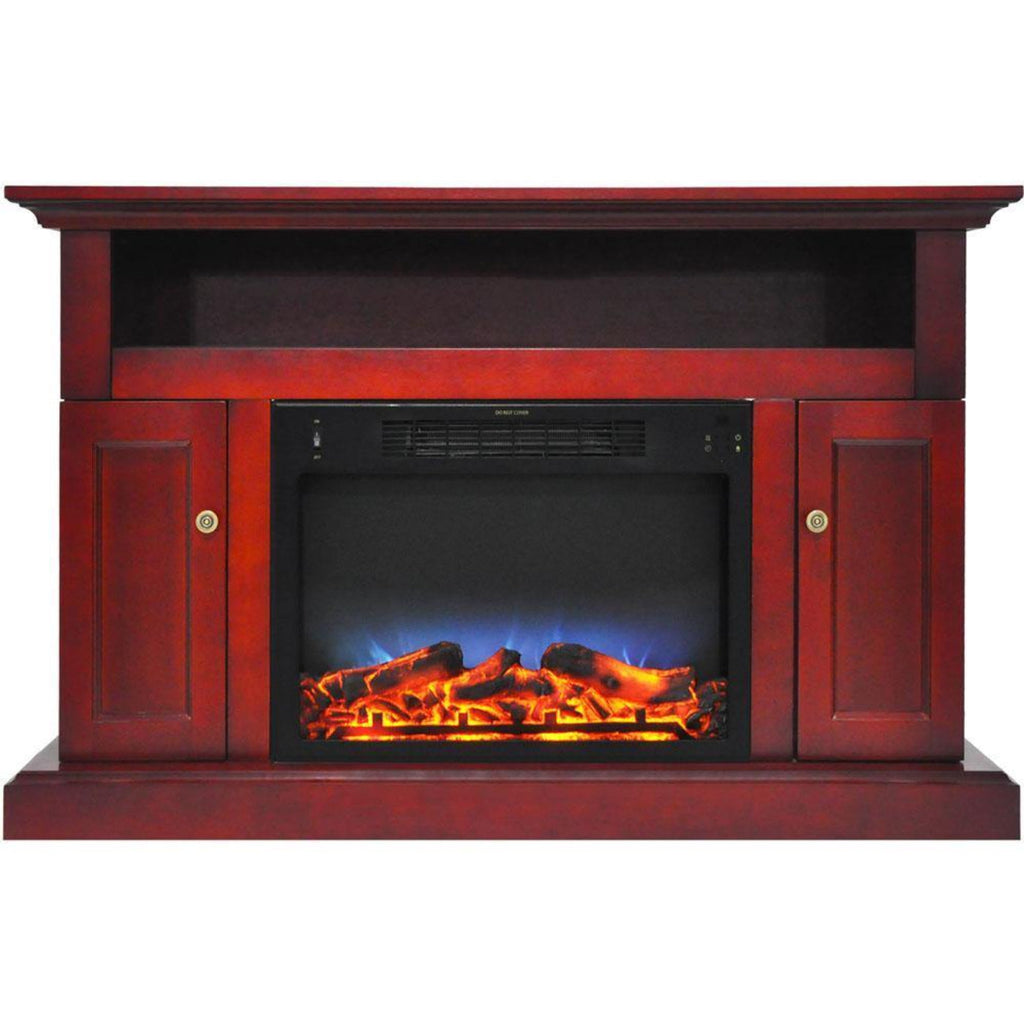 Cambridge Sorrento Electric Fireplace with Multi-Color LED Insert and 47 In. Entertainment Stand in Cherry - CAM5021-2CHRLED