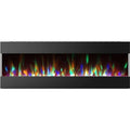 Cambridge 60 In. Recessed Wall-Mounted Electric Fireplace with Crystal and LED Color Changing Display, Black/White - CAM60RECWMEF-1BLK
