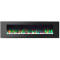Cambridge 72 In. Wall-Mount Electric Fireplace in Black with Multi-Color Flames and Crystal Rock Display - CAM72WMEF-1BLK