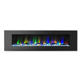 Cambridge 72 In. Wall-Mount Electric Fireplace in Black with Multi-Color Flames and Driftwood Log Display - CAM72WMEF-2BLK