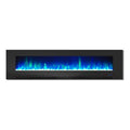 Cambridge 78 In. Wall-Mount Electric Fireplace in Black with Multi-Color Flames and Crystal Rock Display - CAM78WMEF-1BLK