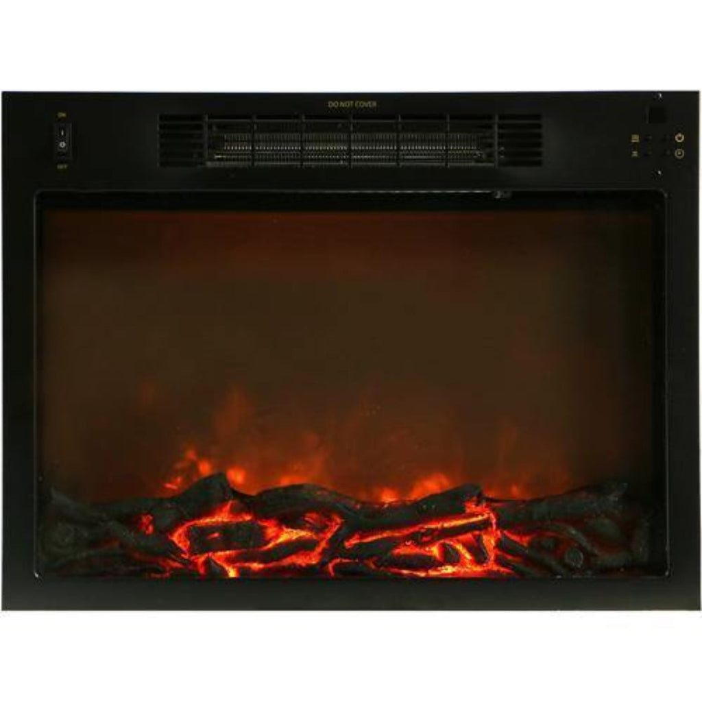 Cambridge Savona 59 In. Electric Fireplace in Cherry with Entertainment Stand and Charred Log Display, - CAM6022-1CHR