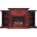 Cambridge Sanoma 72 In. Electric Fireplace in Cherry with Bookshelves and a Multi-Color LED Flame Display - CAM7233-1CHRLED