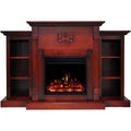 Cambridge Sanoma Electric Fireplace Heater with 72-In. Cherry Mantel, Bookshelves, Enhanced Log Display, Multi-Color Flames, and Remote - CAM7233-1CHRLG3