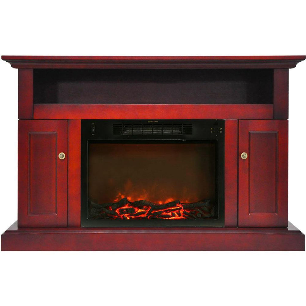 Cambridge Sorrento Electric Fireplace with 1500W Log Insert and 47 In. Entertainment Stand in Cherry - CAM5021-2CHR