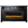 Cambridge San Jose Electric Fireplace TV Stand in Black with Color-Changing LED Fireplace Heater and Crystal Rock Display - CAM5735-1BLK