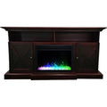 Cambridge 62-in. Summit Farmhouse Style Electric Fireplace Mantel with Deep Crystal Insert, Mahogany - CAM6215-1SNDCRS