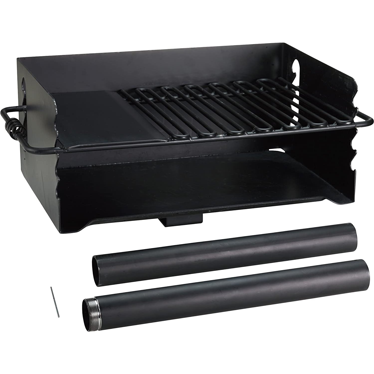 Pilot Rock Jumbo Park Style Steel Outdoor BBQ Charcoal Grill and Post, 2 Pack - 415881