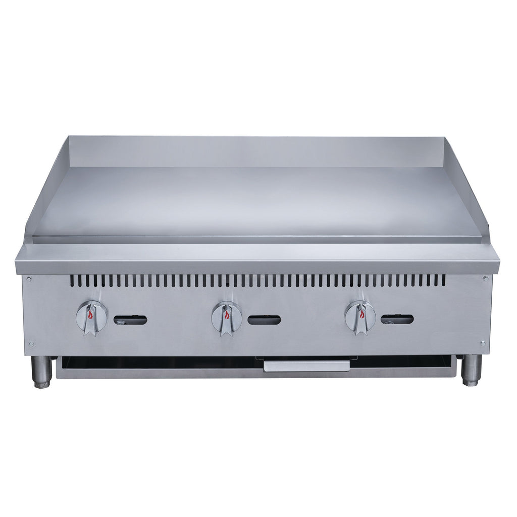 Chef AAA - TCGM36 Commercial 36 in. Countertop with Griddle with 3 Burners NG - TCGM36
