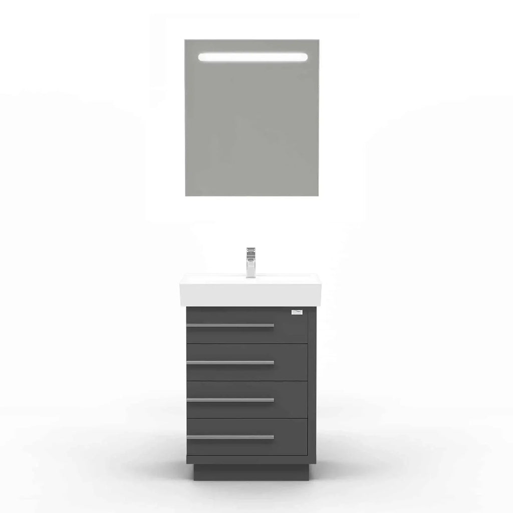 Casa Mare Domenico 32" Bathroom Vanity and Ceramic Sink Combo with LED Mirror - Domenico80GG-32