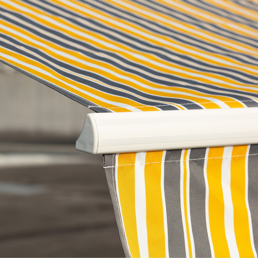 Outsunny 12' x 10' Retractable Awning with Adjustable Design, Sunshade Shelter in Yellow & Grey - 840-207YL
