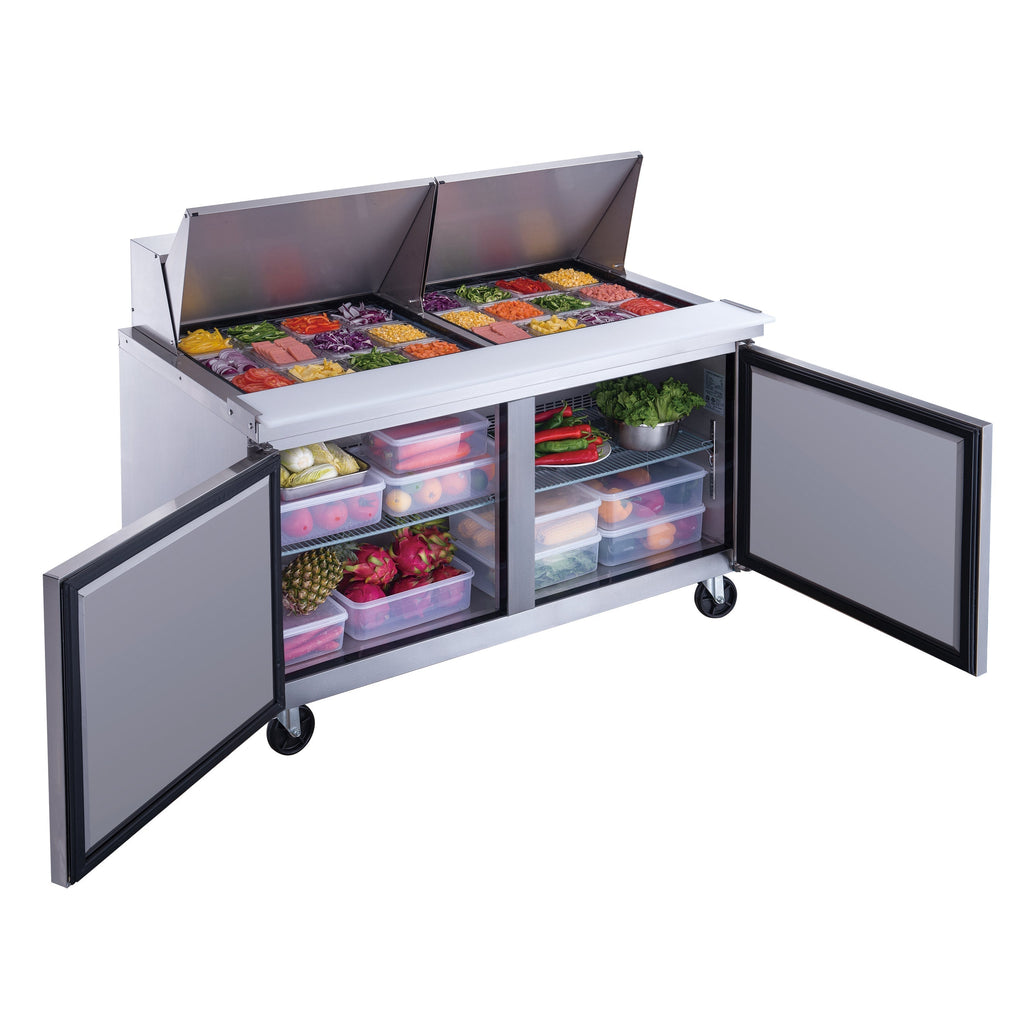 Chef AAA - TSP60M Commercial 60" 24 Pan Salad Sandwich Food Prep Table Refrigerator Mega Top - TSP60M