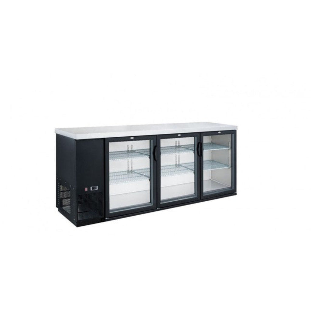 Chef AAA - TBB-72G-HC, Commercial 73" Glass Door Back Bar Refrigerator 19.2 cu.ft. - TBB-72G-HC