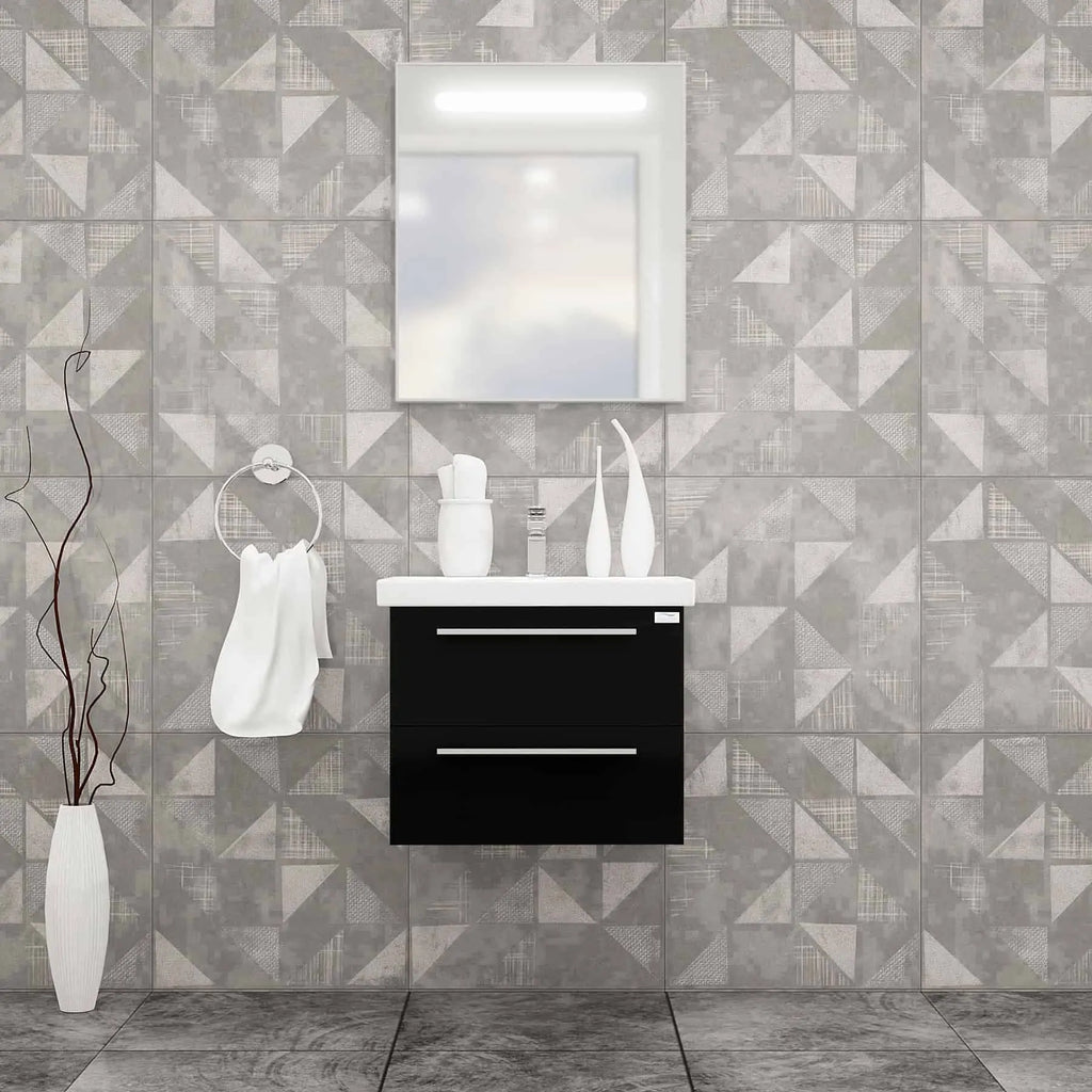 Casa Mare Elke 24" Bathroom Vanity and Ceramic Sink Combo with LED Mirror - Elke60GB-24