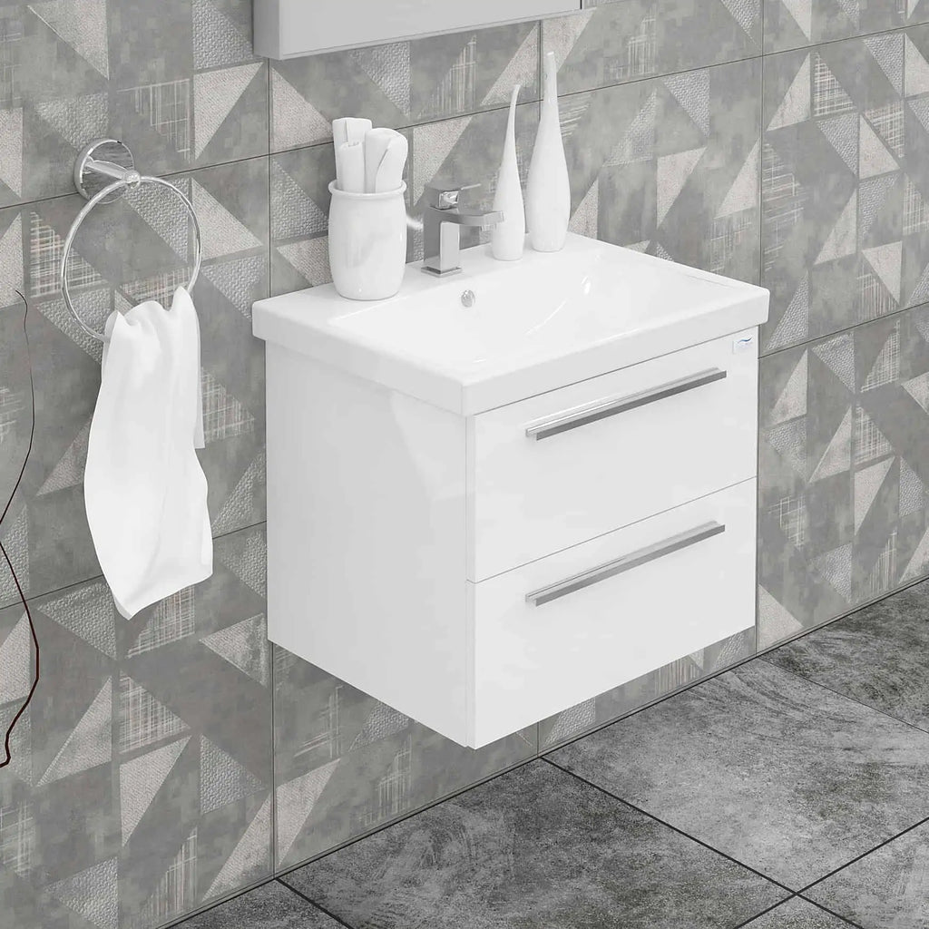 Casa Mare Elke 24" Bathroom Vanity and Ceramic Sink Combo with LED Mirror - Elke60GB-24