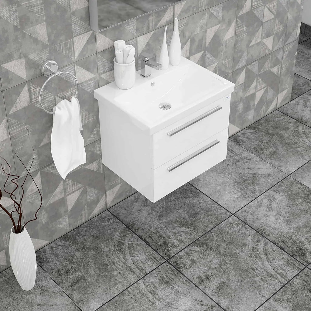 Casa Mare Elke 32" Bathroom Vanity and Ceramic Sink Combo with LED Mirror - Elke80GB-32