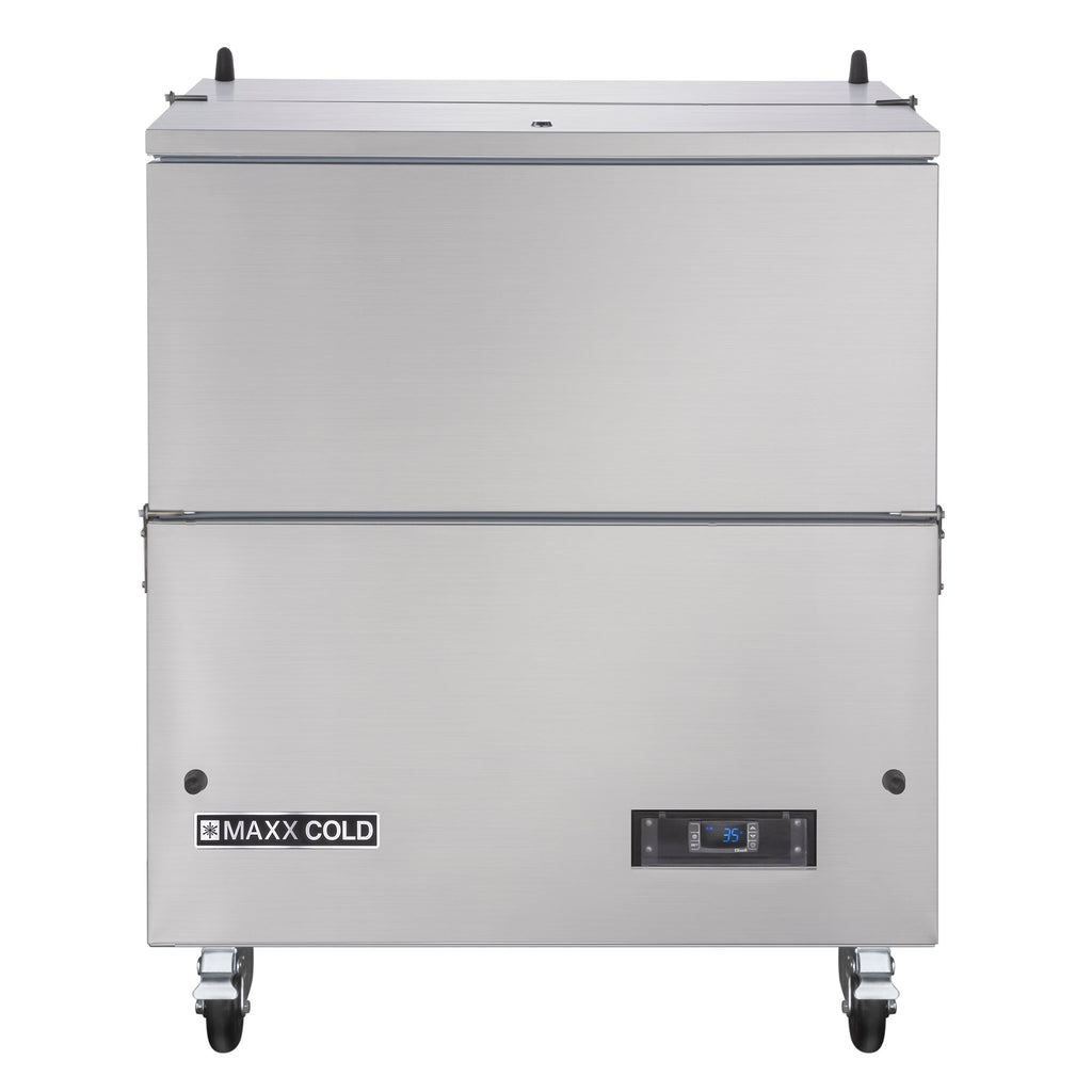 Maxx Cold Milk Cooler, 34"W, Stores up to (8) 13" Milk Crates, in Stainless Steel - MXMC34HC