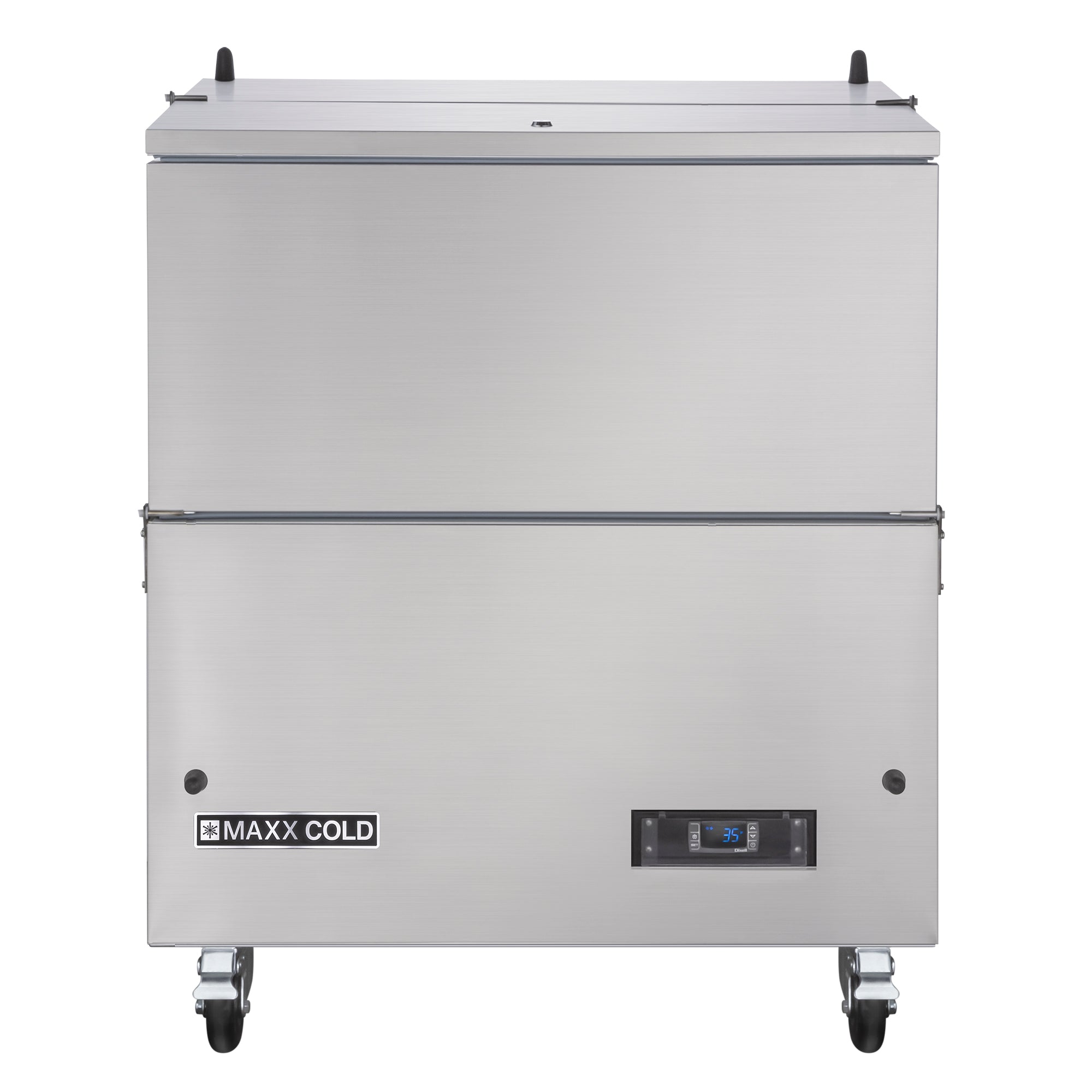 Maxx Cold Milk Cooler, 34"W, Stores up to (8) 13" Milk Crates, in Stainless Steel - MXMC34HC