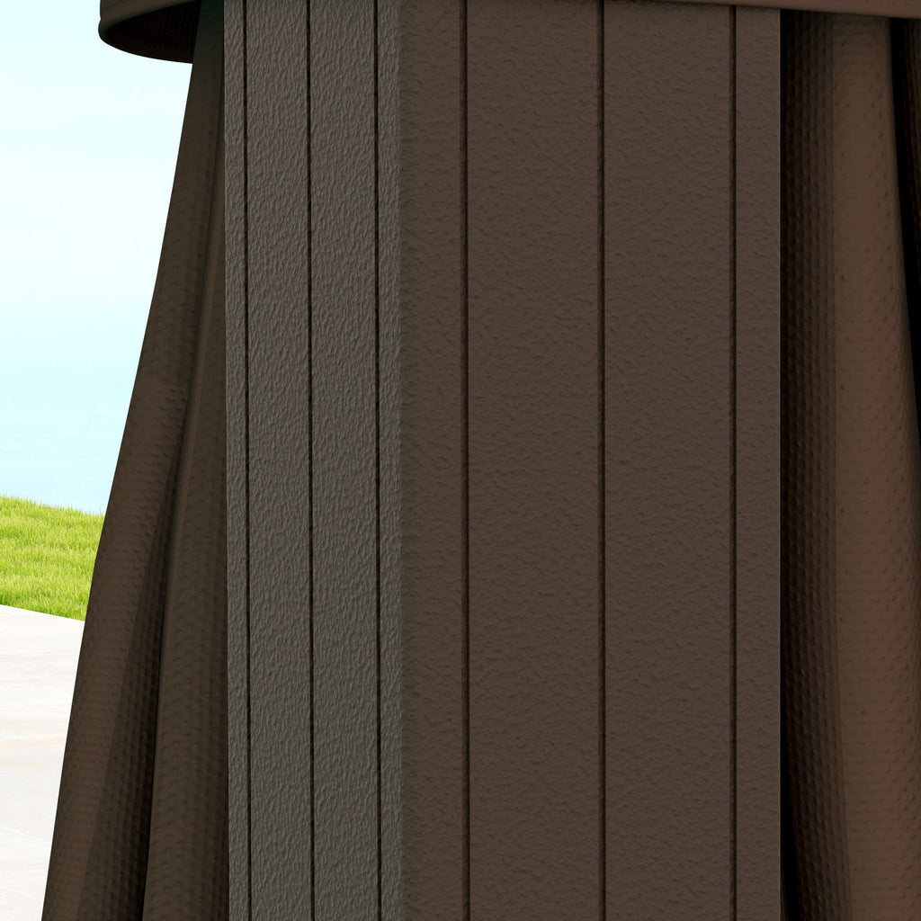 Outsunny 10' x 10' Hardtop Gazebo with Aluminum Frame & Curtains, Dark Brown - 84C-094V03DR