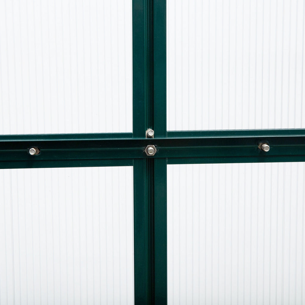 Outsunny BloomGreen 6' x 10' Greenhouse with Rain Gutter and Roof Vent Dark Green - 845-059V01