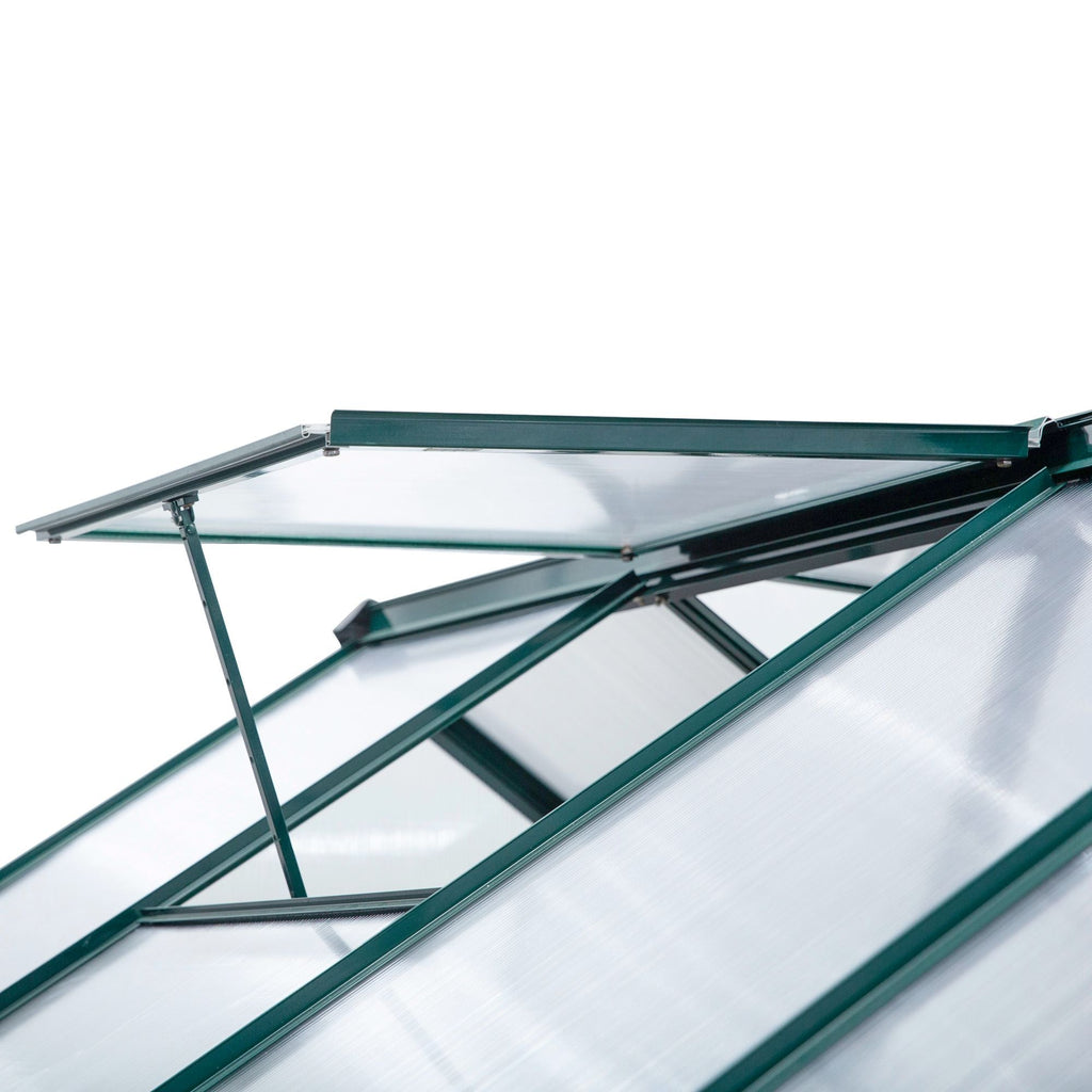Outsunny BloomGreen 6' x 10' Greenhouse with Rain Gutter and Roof Vent Dark Green - 845-059V01