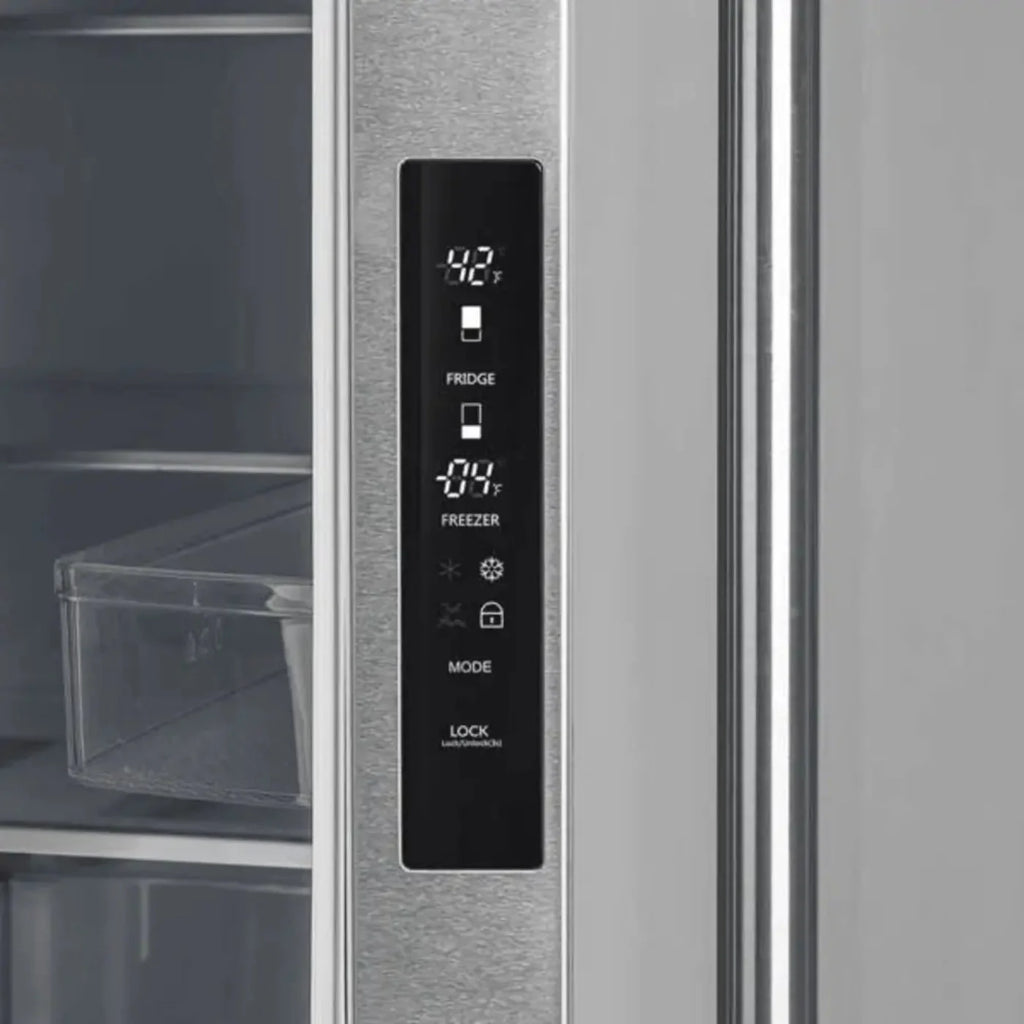 Forno Moena 36 Inch Built-in French Door Stainless Steel Refrigerator, 19.2 CU. FT. 40 Inch Wide with Modern Decorative Grill Kitchen and Ice Maker - FFRBI1820-40MG