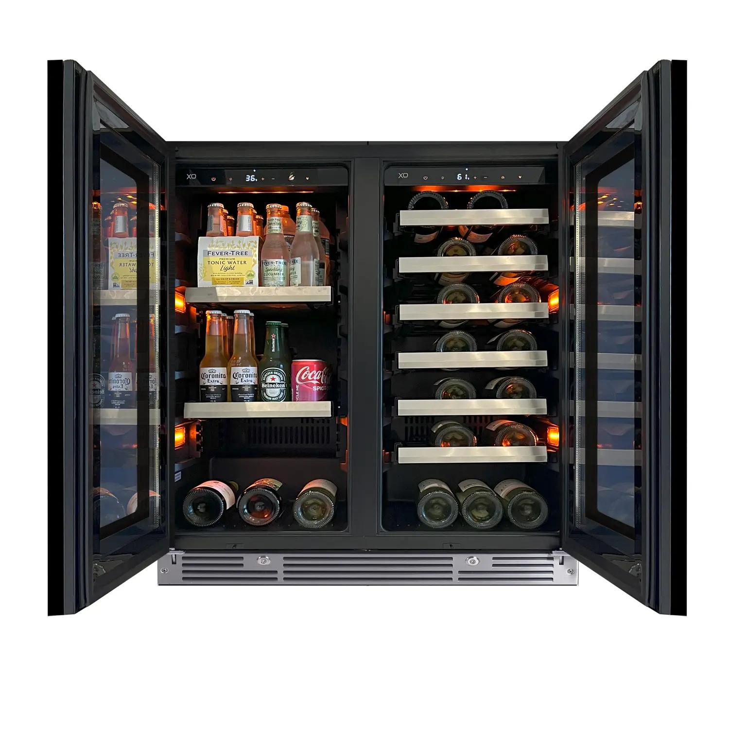 XO APPLIANCE XOU30BWDDGS 30" Beverage/Wine Double Door in Stainless Steel Glass in Stainless Steel - XOU30BWDDGS